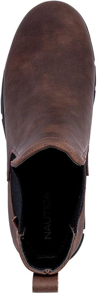imageNautica Mens Chelsea Boot SlipOn Dress Ankle Shoe Chukka Desert BootsWuzerBrown Smooth