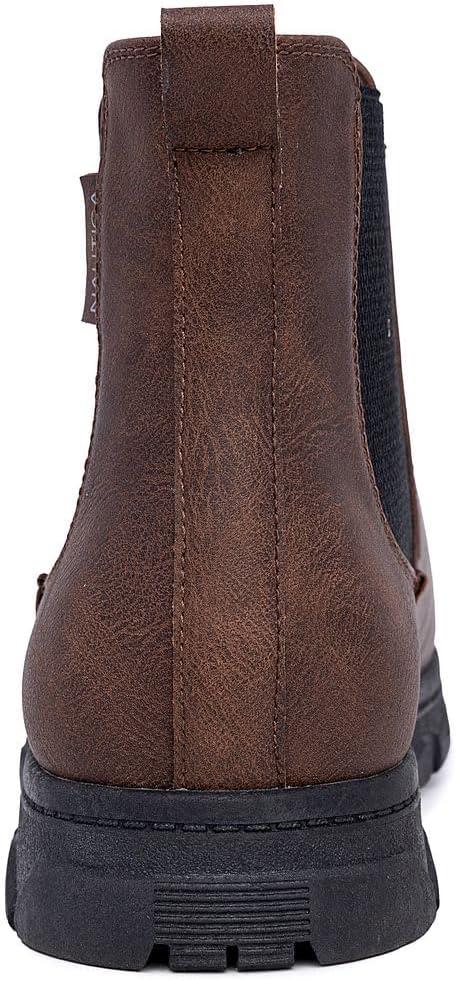 imageNautica Mens Chelsea Boot SlipOn Dress Ankle Shoe Chukka Desert BootsWuzerBrown Smooth