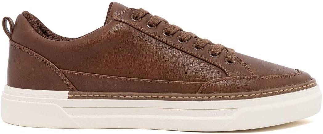 imageNautica Mens Classic LaceUp Low Top Fashion Sneaker Loafer Stylish and Comfortable Casual ShoeCognaccolson