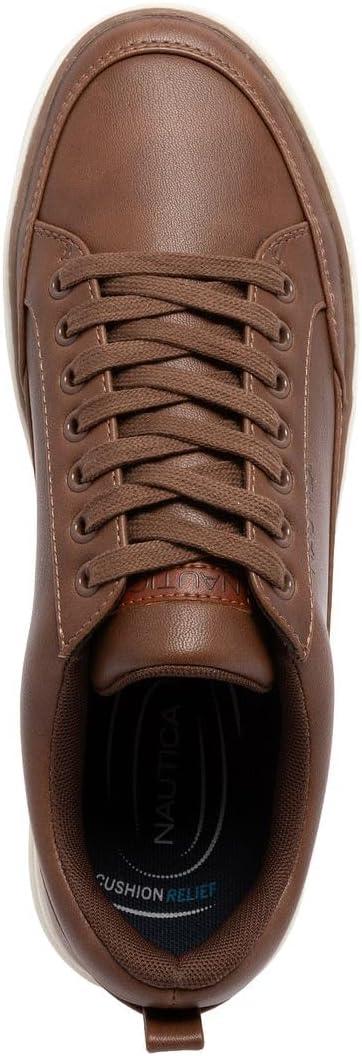 imageNautica Mens Classic LaceUp Low Top Fashion Sneaker Loafer Stylish and Comfortable Casual ShoeCognaccolson