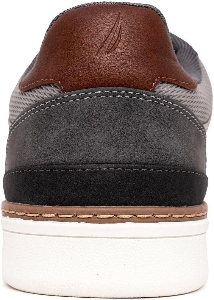 imageNautica Mens Classic LaceUp Low Top Fashion Sneaker Loafer Stylish and Comfortable Casual ShoeGreysavar