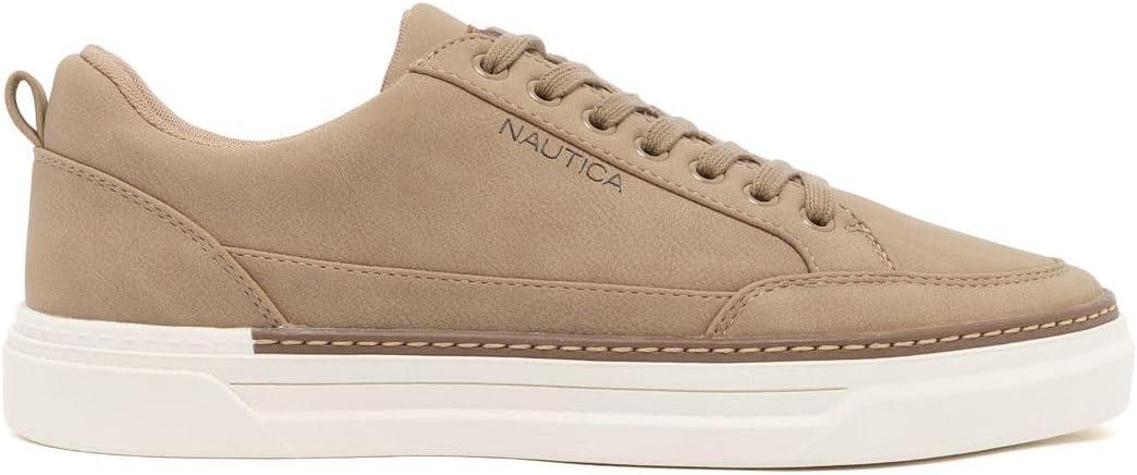 imageNautica Mens Classic LaceUp Low Top Fashion Sneaker Loafer Stylish and Comfortable Casual ShoeLight Taupecolson
