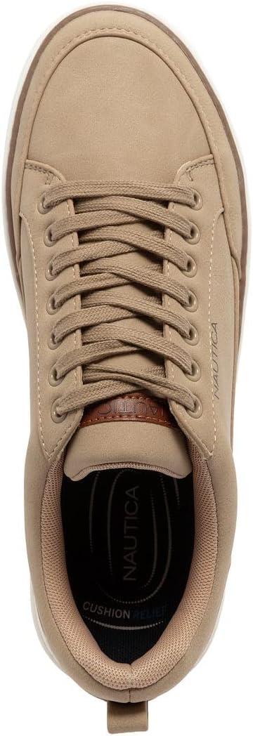 imageNautica Mens Classic LaceUp Low Top Fashion Sneaker Loafer Stylish and Comfortable Casual ShoeLight Taupecolson