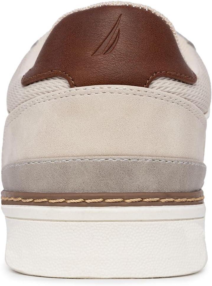 imageNautica Mens Classic LaceUp Low Top Fashion Sneaker Loafer Stylish and Comfortable Casual ShoeLight Taupesavar
