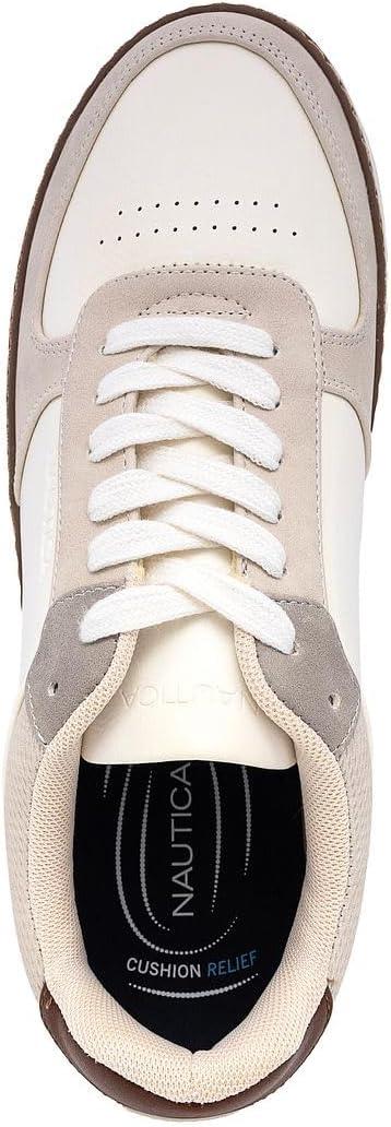 imageNautica Mens Classic LaceUp Low Top Fashion Sneaker Loafer Stylish and Comfortable Casual ShoeLight Taupesavar