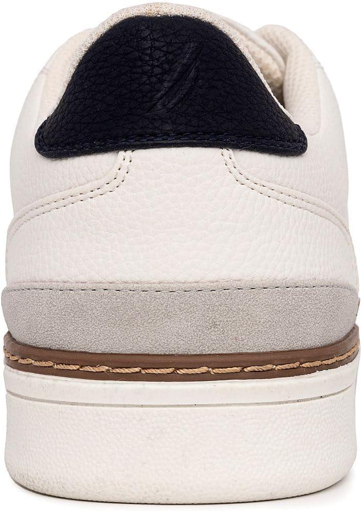 imageNautica Mens Classic LaceUp Low Top Fashion Sneaker Loafer Stylish and Comfortable Casual ShoeWhite Greyjaro