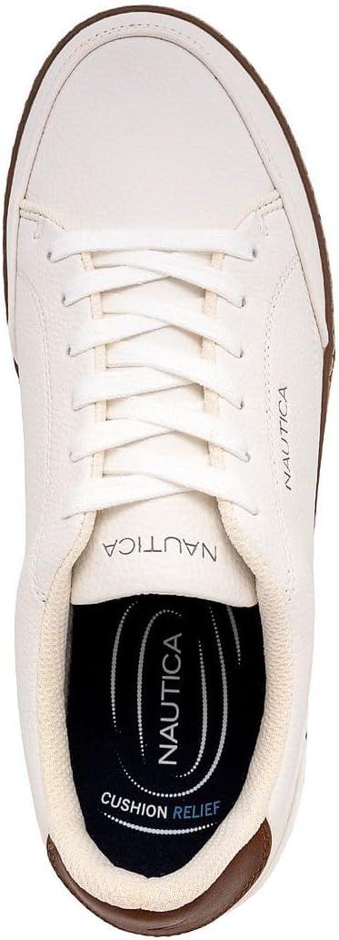 imageNautica Mens Classic LaceUp Low Top Fashion Sneaker Loafer Stylish and Comfortable Casual ShoeWhitejaro