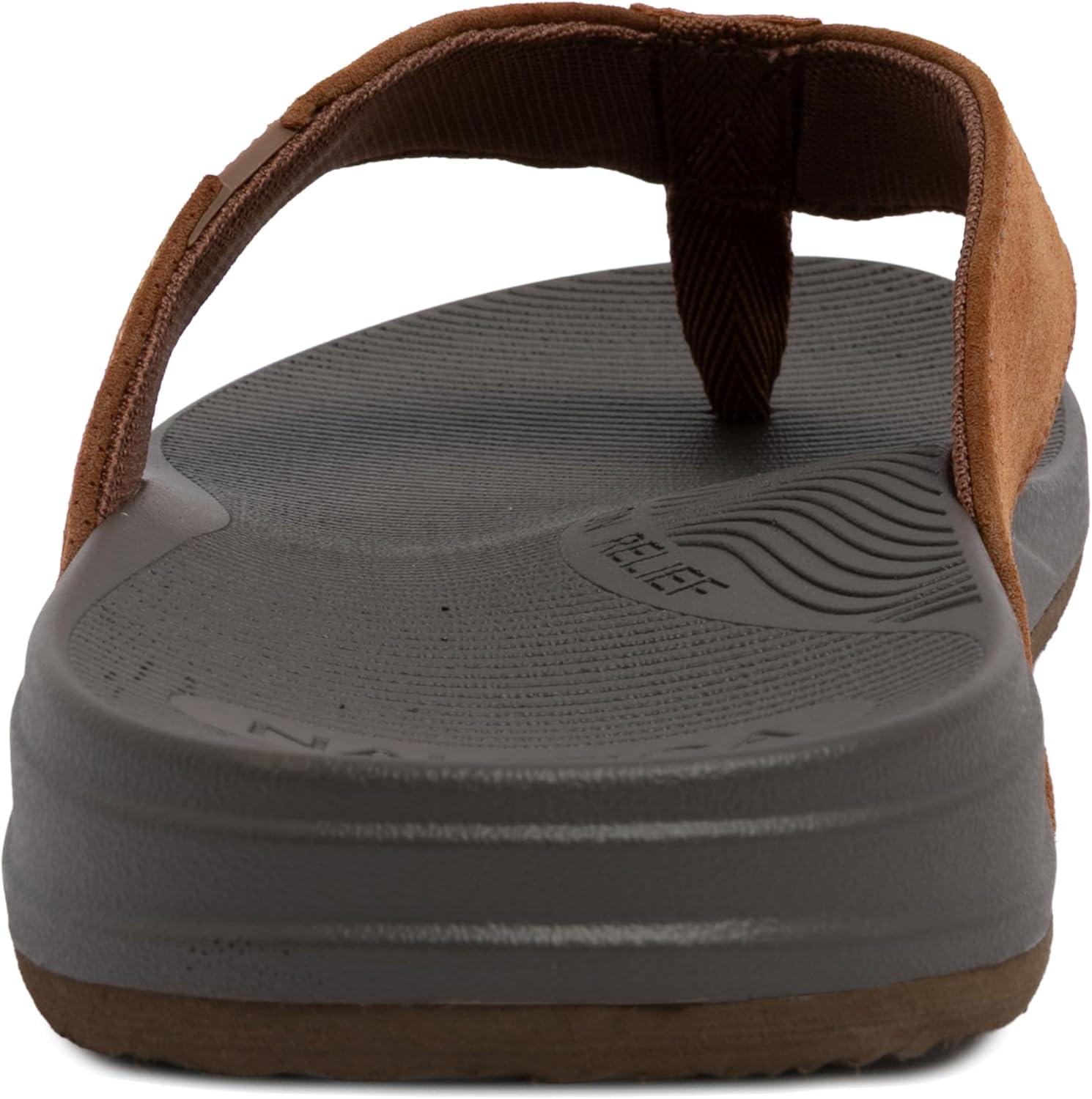 imageNautica Mens Flip Flop Shower Sandals Slides Comfortable Waterproof Beach Footwear SlipOn Thong MediumWide WidthCognacwelsey