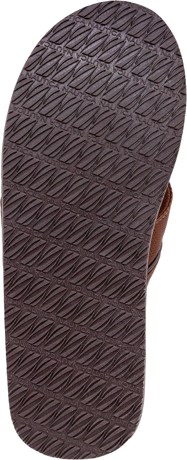 imageNautica Mens Flip Flop Shower Sandals Slides Comfortable Waterproof Beach Footwear SlipOn Thong MediumWide WidthTan Brownlatmon