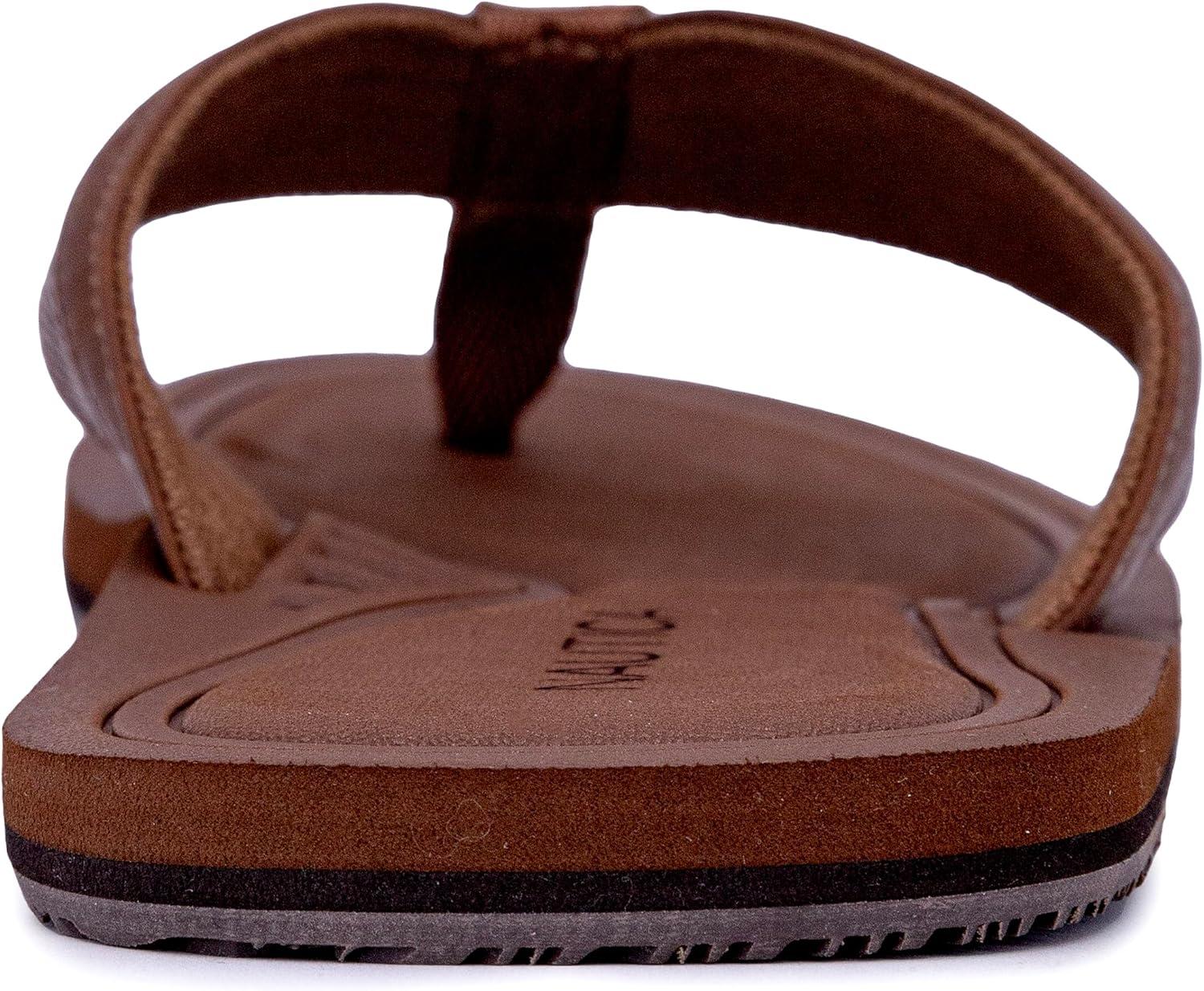 imageNautica Mens Flip Flop Shower Sandals Slides Comfortable Waterproof Beach Footwear SlipOn Thong MediumWide WidthTan Brownlatmon