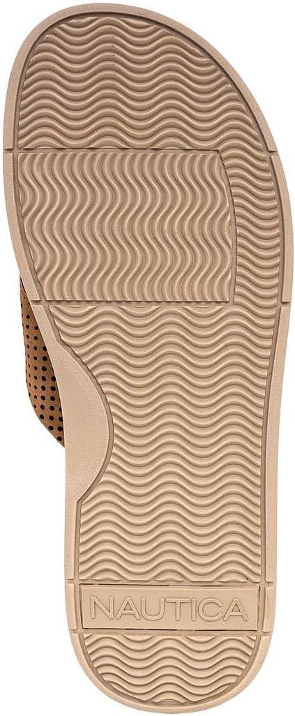 imageNautica Mens Flip Flop Shower Sandals Slides Comfortable Waterproof Beach Footwear SlipOn Thong MediumWide WidthTanoverwash