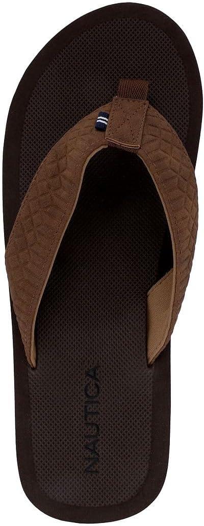 imageNautica Mens Flip Flop Shower Sandals Slides Comfortable Waterproof Beach Footwear SlipOn Thong MediumWide WidthTantidor