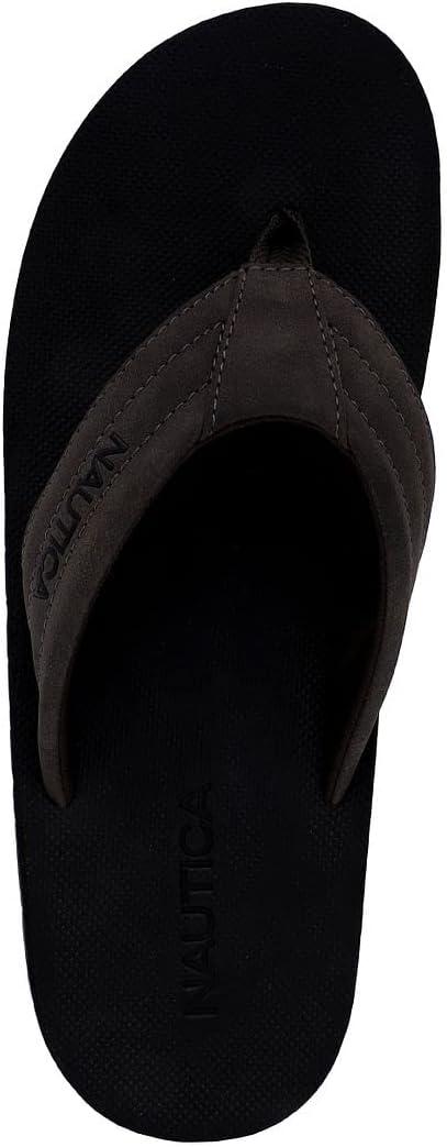 imageNautica Mens Flip Flop Shower Sandals Slides Comfortable Waterproof Beach Footwear SlipOn Thong MediumWide WidthTappedgrey