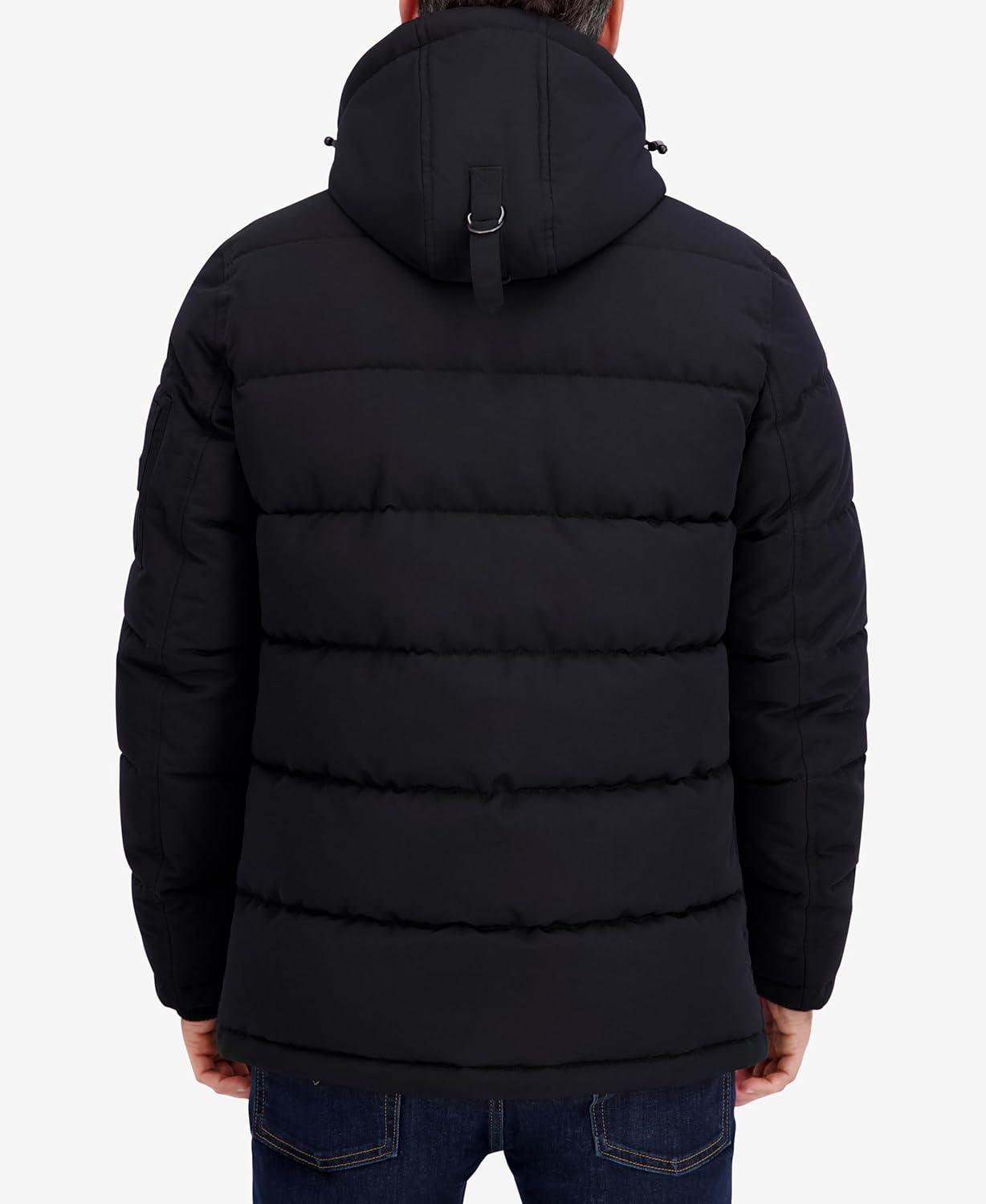 imageNautica Mens Heavyweight Puffer Jacket Parka Winter Coat Regular Big amp Tall SizesBlack