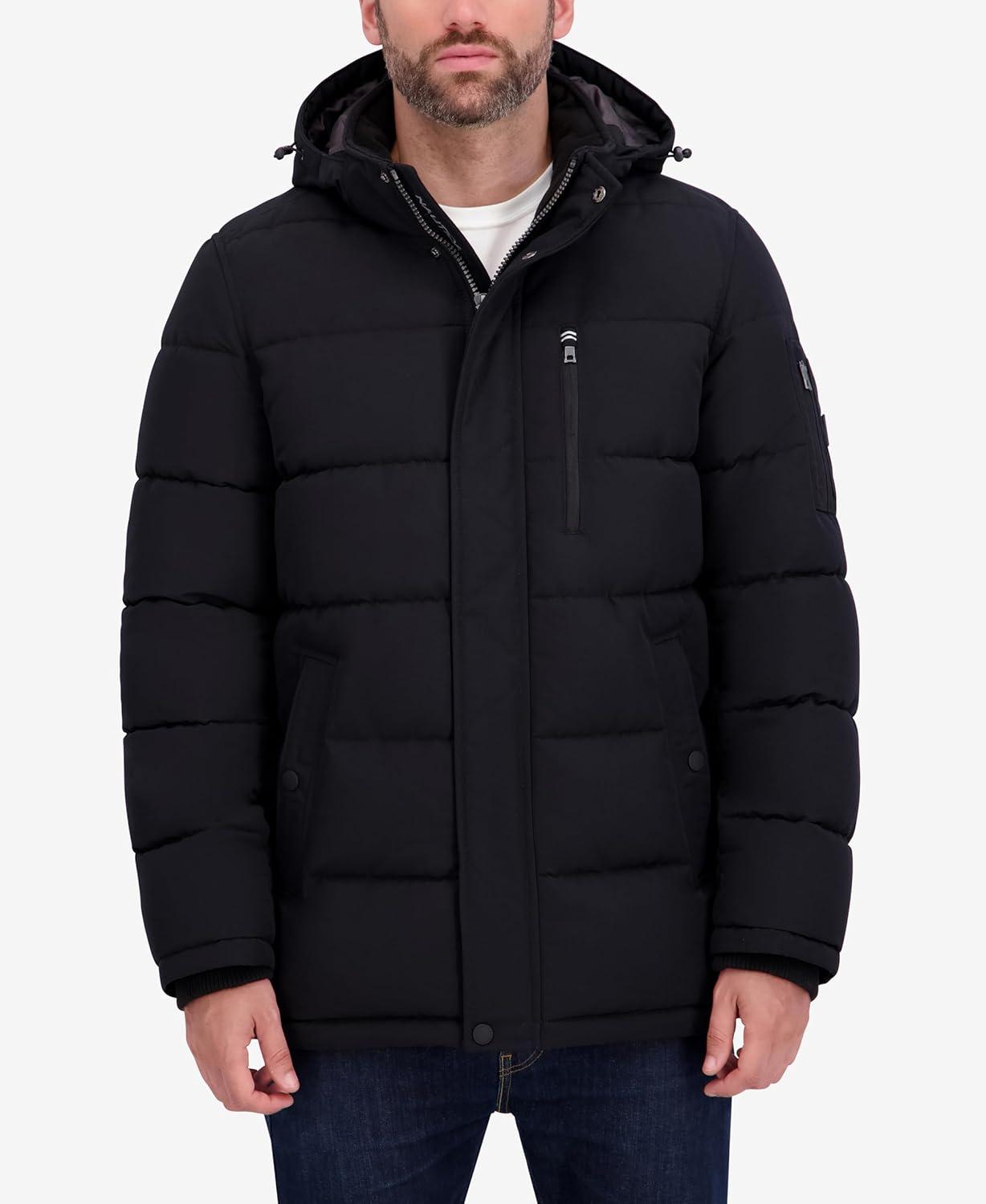 imageNautica Mens Heavyweight Puffer Jacket Parka Winter Coat Regular Big amp Tall SizesBlack
