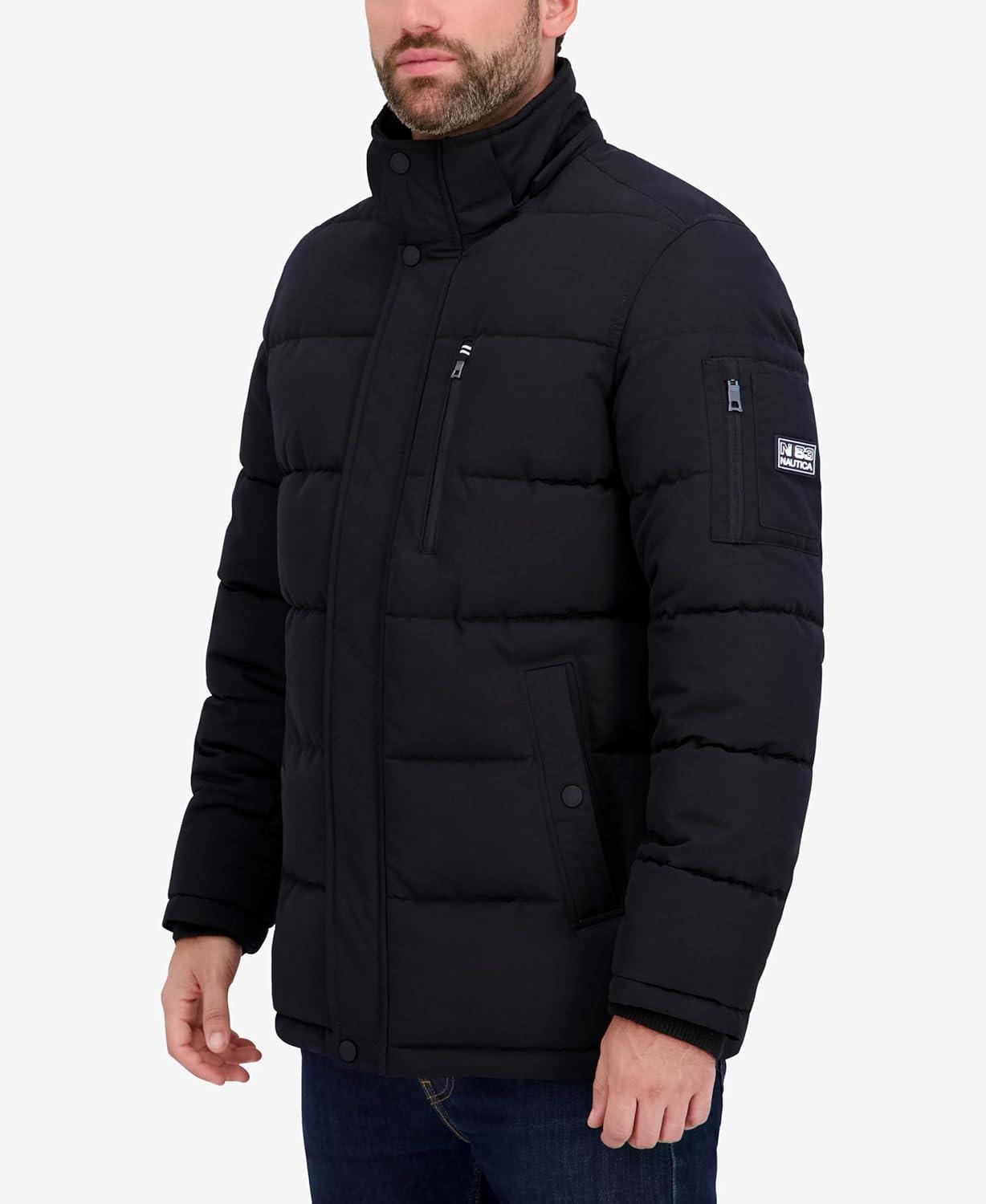 imageNautica Mens Heavyweight Puffer Jacket Parka Winter Coat Regular Big amp Tall SizesBlack
