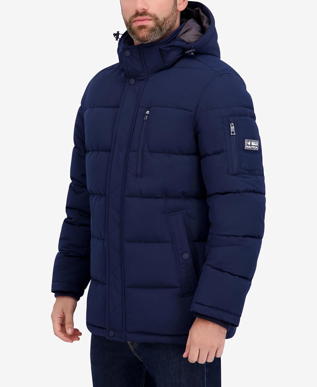 imageNautica Mens Heavyweight Puffer Jacket Parka Winter Coat Regular Big amp Tall SizesNavy Seas