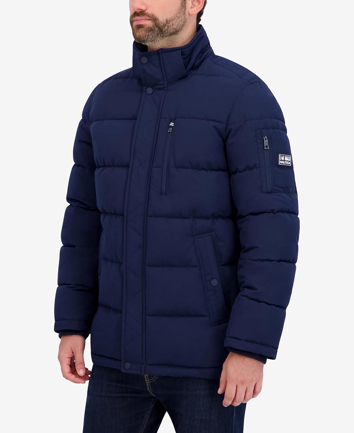 imageNautica Mens Heavyweight Puffer Jacket Parka Winter Coat Regular Big amp Tall SizesNavy Seas