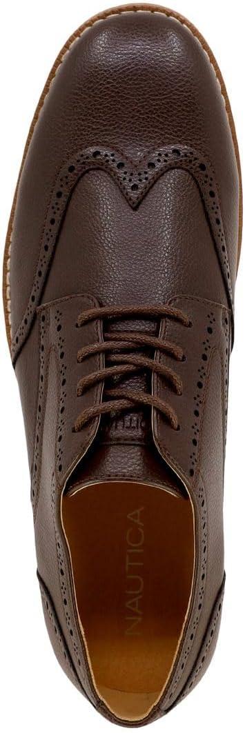 imageNautica Mens Knit Dress Oxford Dress Sneakers Breathable Stylish Lightweight amp Comfortable Ideal for Business or WalkingBrown Pebbled