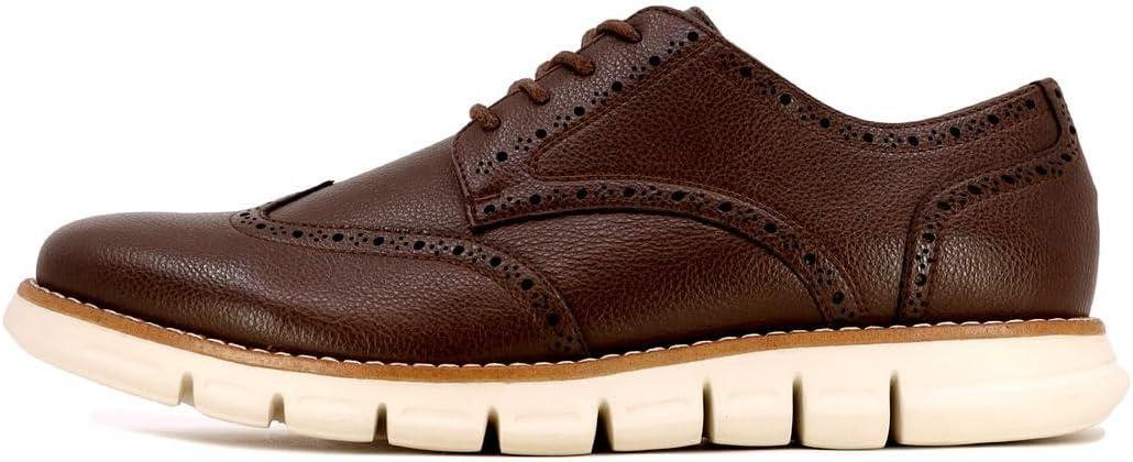 imageNautica Mens Knit Dress Oxford Dress Sneakers Breathable Stylish Lightweight amp Comfortable Ideal for Business or WalkingBrown Pebbled