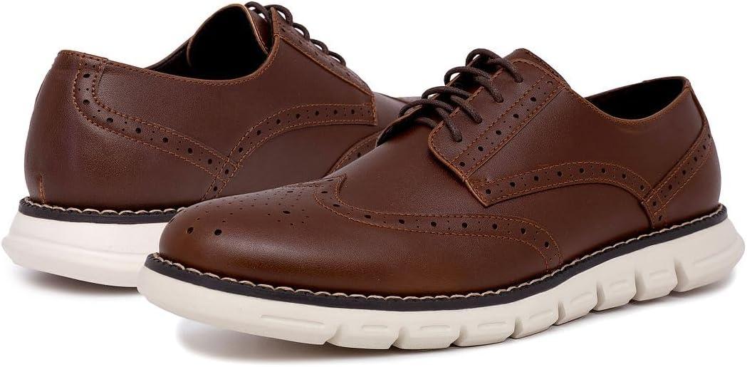 imageNautica Mens Knit Dress Oxford Dress Sneakers Breathable Stylish Lightweight amp Comfortable Ideal for Business or WalkingBrown Smooth