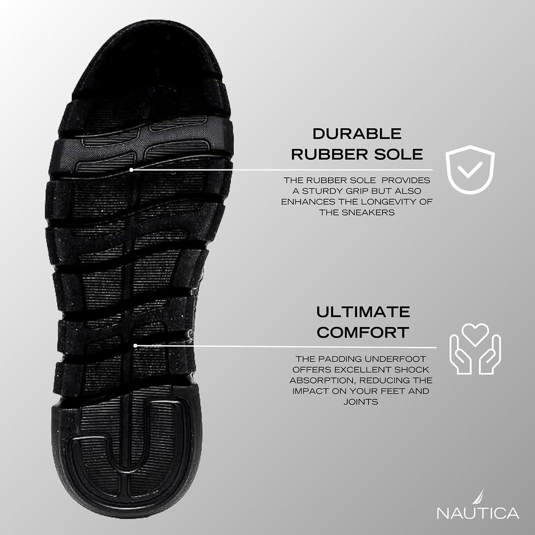 imageNautica Mens Knit Dress Oxford Dress Sneakers Breathable Stylish Lightweight amp Comfortable Ideal for Business or WalkingDenim Black Smooth