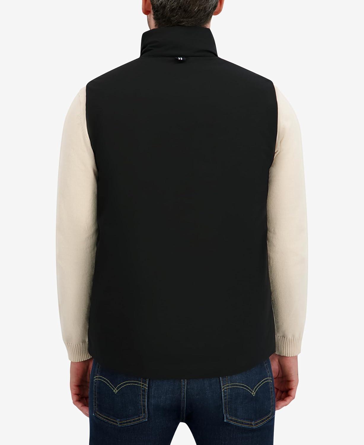 imageNautica Mens Lightweight Mechanical Stretch Softshell Vest Waterresistant Transitional LayerBlack