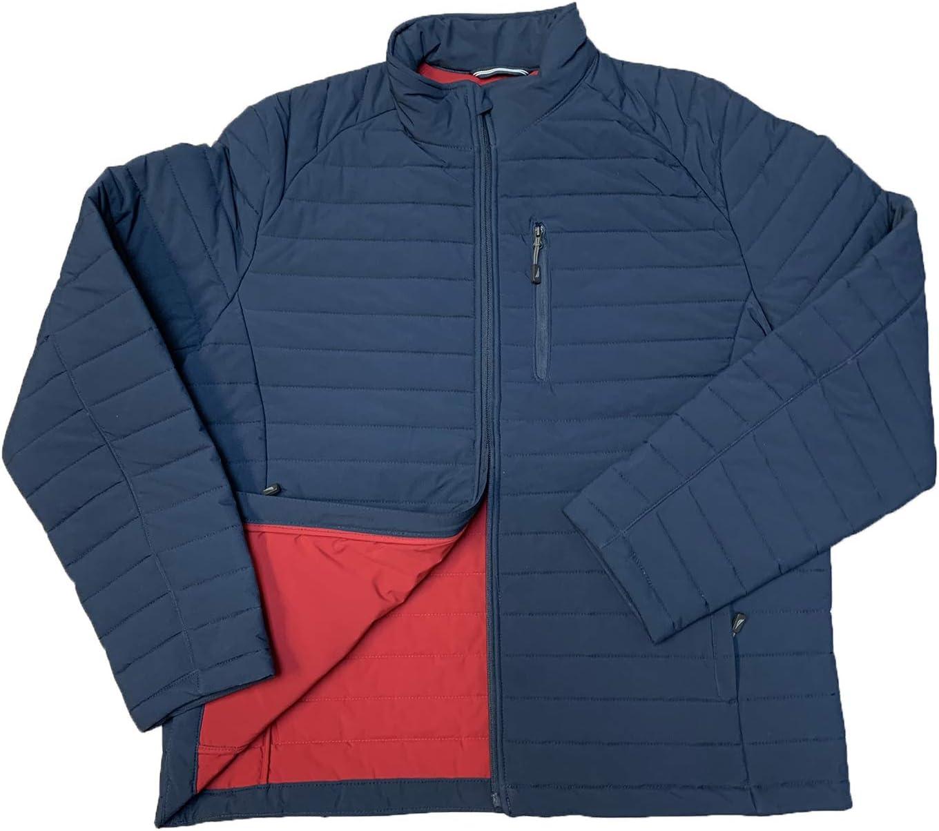 imageNautica Mens Lightweight Quilted Puffer Jacket Full Zip Transitional OuterwearDenim