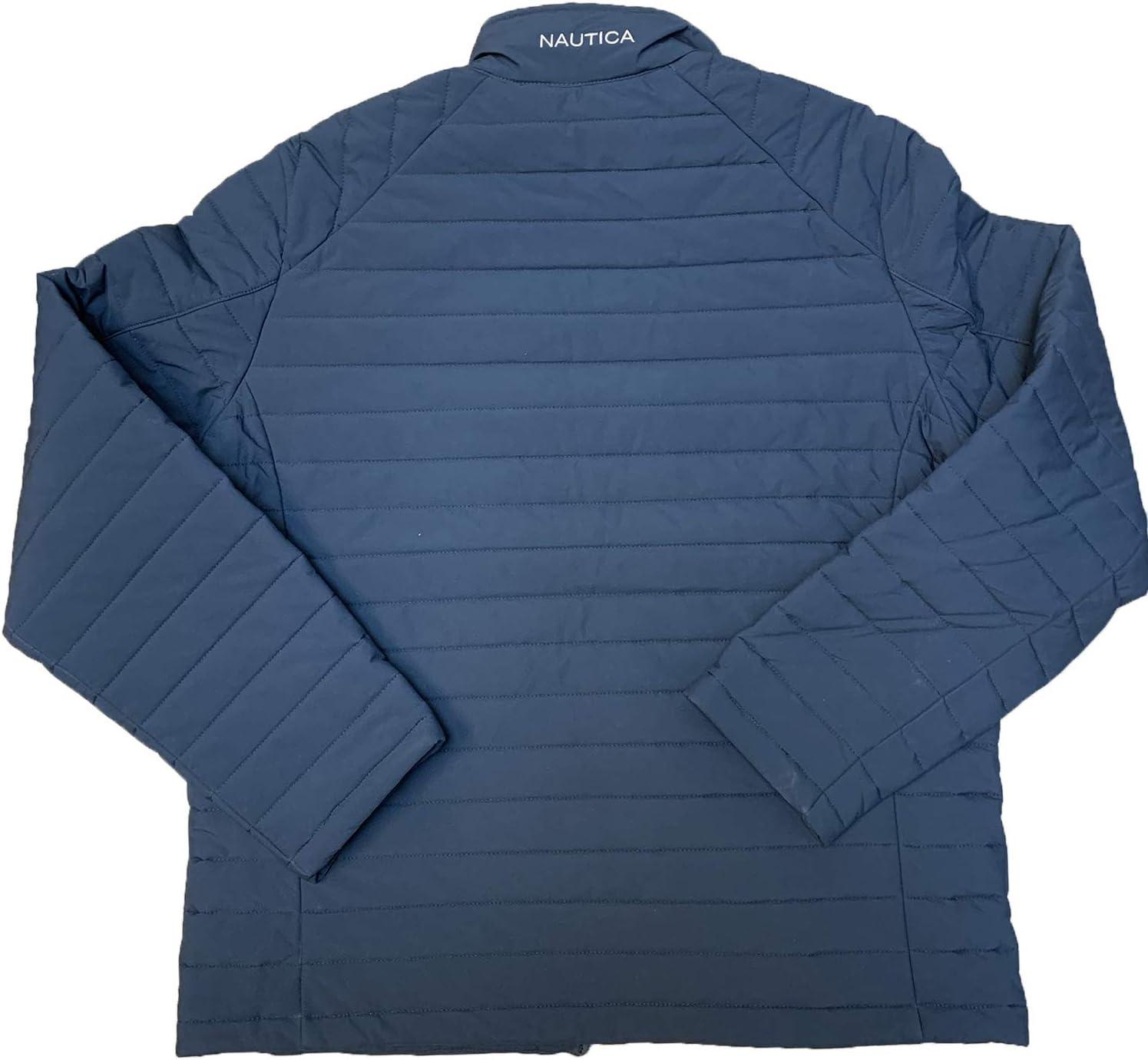 imageNautica Mens Lightweight Quilted Puffer Jacket Full Zip Transitional OuterwearDenim
