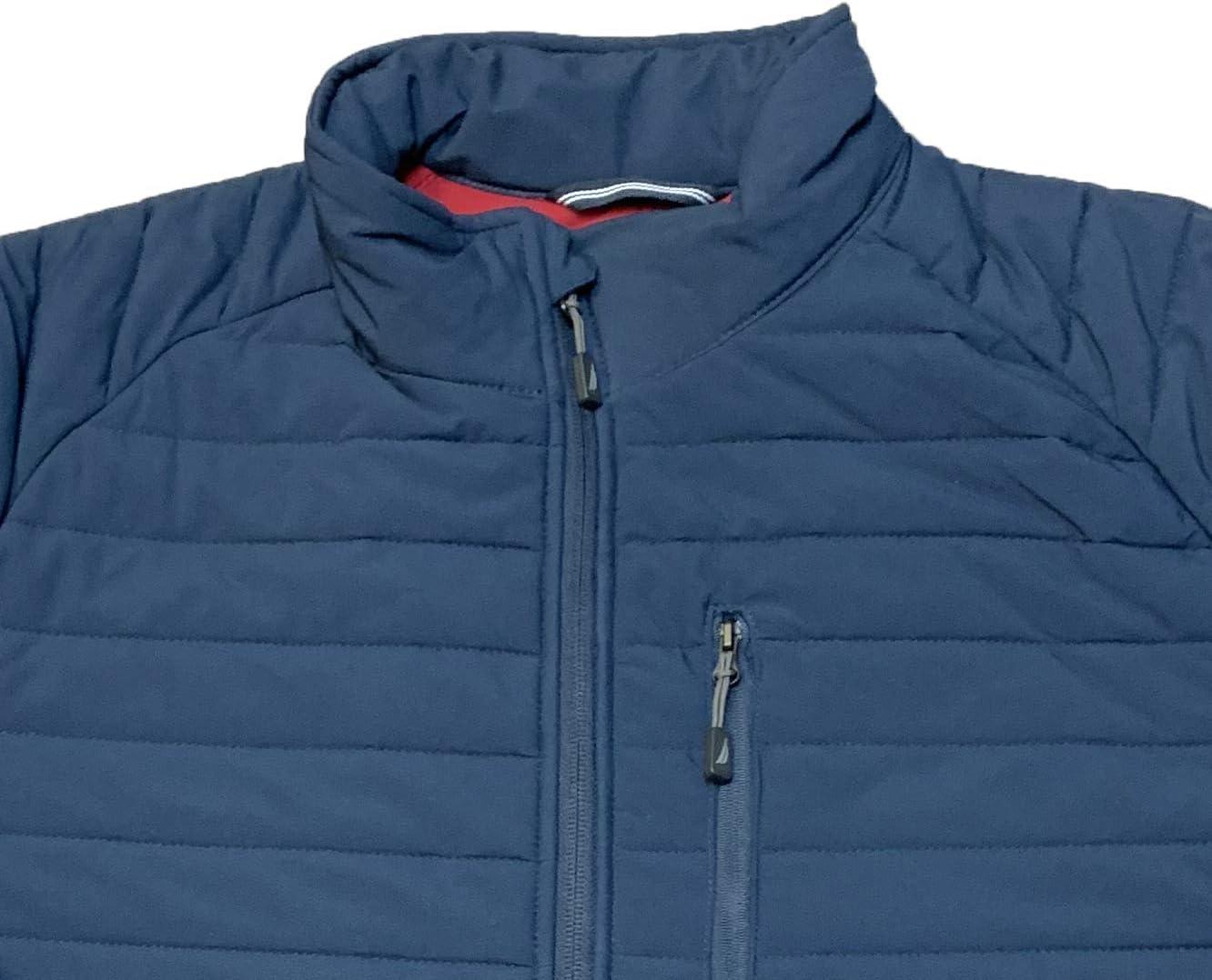 imageNautica Mens Lightweight Quilted Puffer Jacket Full Zip Transitional OuterwearDenim
