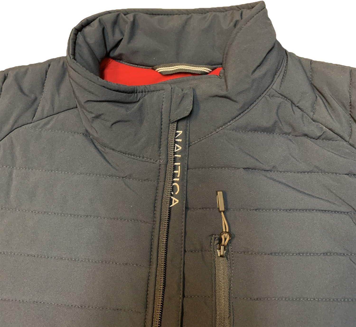 imageNautica Mens Lightweight Quilted Puffer Jacket Full Zip Transitional OuterwearDenim