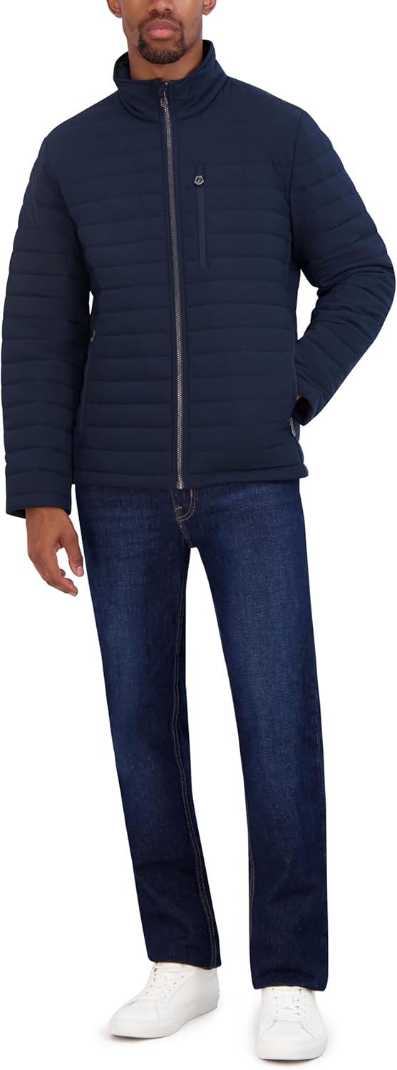 imageNautica Mens Lightweight Quilted Puffer Jacket Full Zip Transitional OuterwearNavy