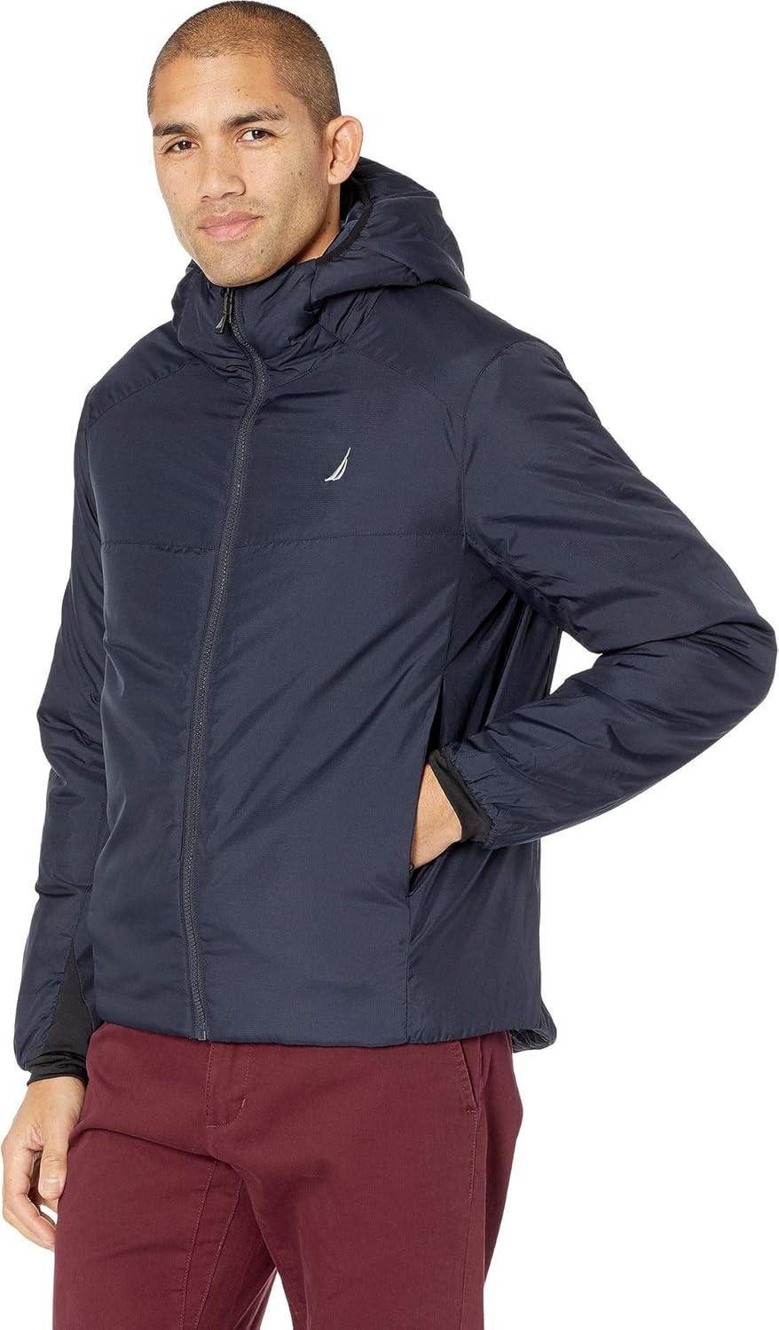 imageNautica Mens Lightweight Quilted Puffer Jacket Full Zip Transitional OuterwearStorm