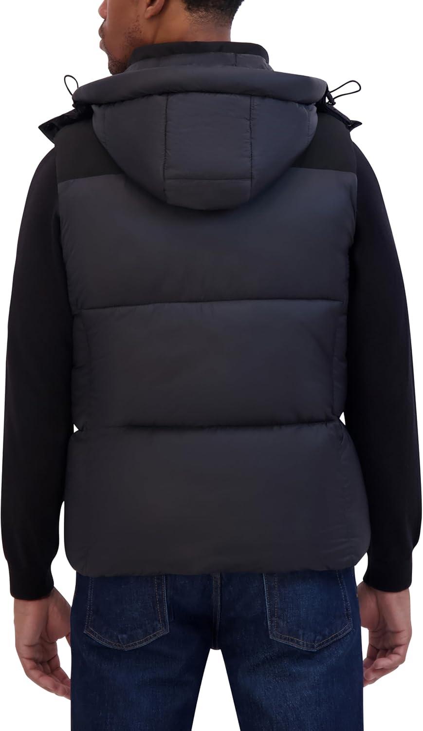 imageNautica Mens Mixed Sheen Quilted VestBlack