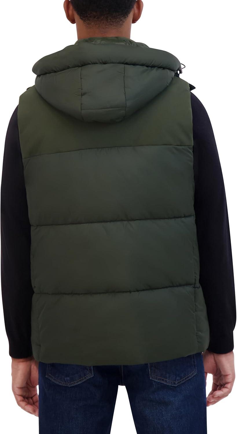 imageNautica Mens Mixed Sheen Quilted VestDark Forest