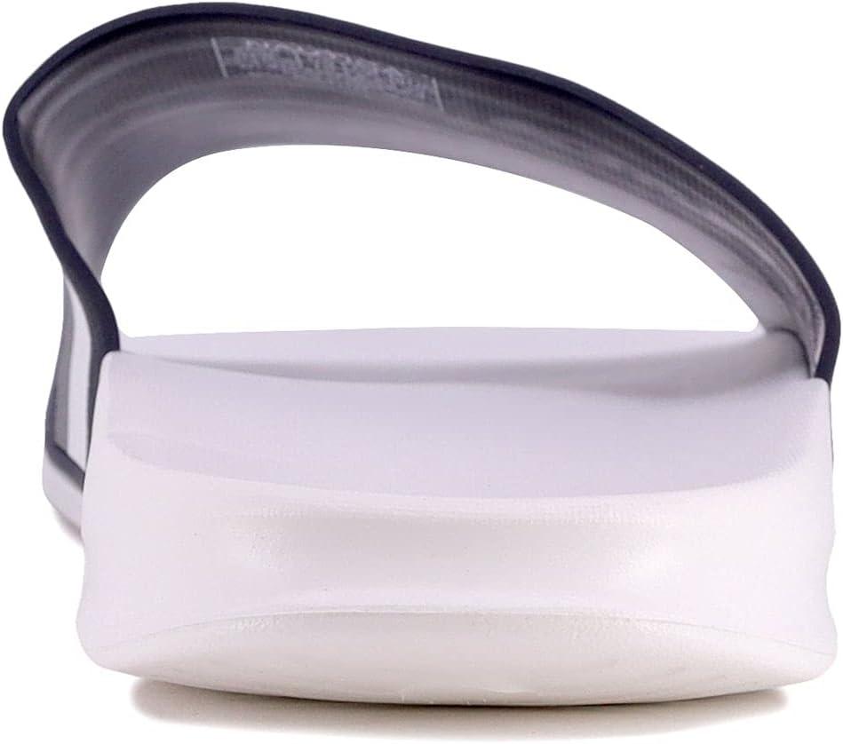 imageNautica Mens Open Toe Slide Sandals Comfortable Indoor amp Outdoor Shower SlippersTopco StripenavyWhite