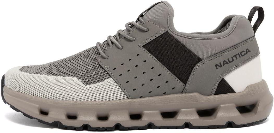 imageNautica Mens Running Sneakers Sport Fashion LaceUp Athletic Soft Shoes for Gym Tennis Men Cushioned Breathable Lightweight amp ComfortableAsh Taupe Zer