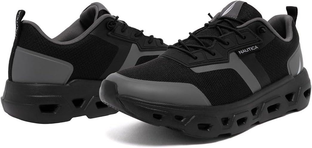 imageNautica Mens Running Sneakers Sport Fashion LaceUp Athletic Soft Shoes for Gym Tennis Men Cushioned Breathable Lightweight amp ComfortableBlack Charcoal Kamilo