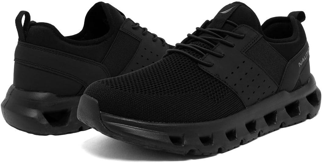 imageNautica Mens Running Sneakers Sport Fashion LaceUp Athletic Soft Shoes for Gym Tennis Men Cushioned Breathable Lightweight amp ComfortableBlack Mono Zer