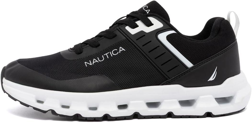 imageNautica Mens Running Sneakers Sport Fashion LaceUp Athletic Soft Shoes for Gym Tennis Men Cushioned Breathable Lightweight amp ComfortableBlack Whitebolang