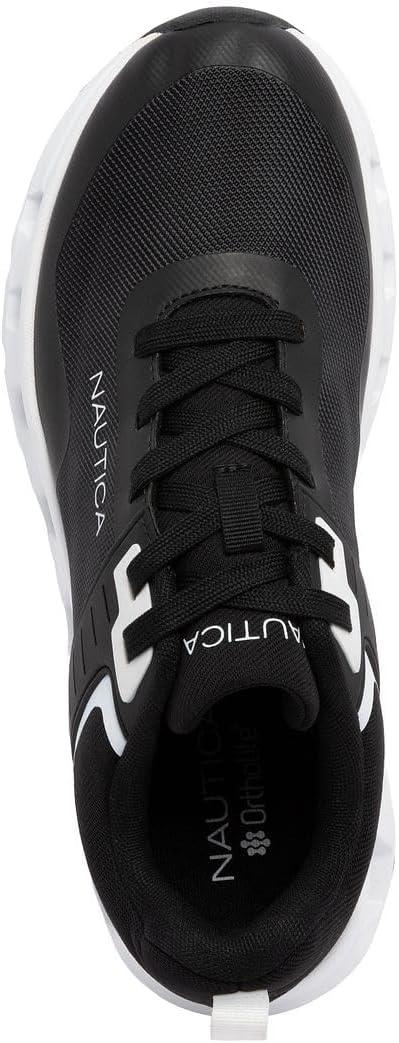 imageNautica Mens Running Sneakers Sport Fashion LaceUp Athletic Soft Shoes for Gym Tennis Men Cushioned Breathable Lightweight amp ComfortableBlack Whitebolang