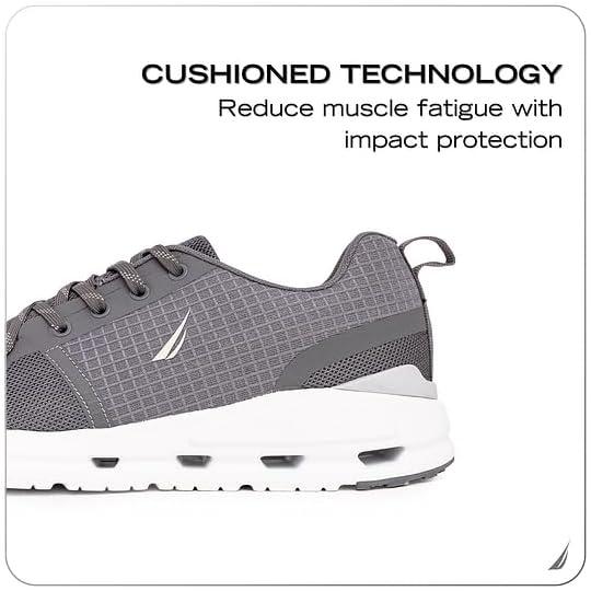 imageNautica Mens Running Sneakers Sport Fashion LaceUp Athletic Soft Shoes for Gym Tennis Men Cushioned Breathable Lightweight amp ComfortableCharcoal