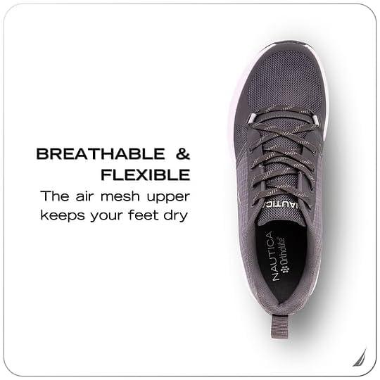 imageNautica Mens Running Sneakers Sport Fashion LaceUp Athletic Soft Shoes for Gym Tennis Men Cushioned Breathable Lightweight amp ComfortableCharcoal