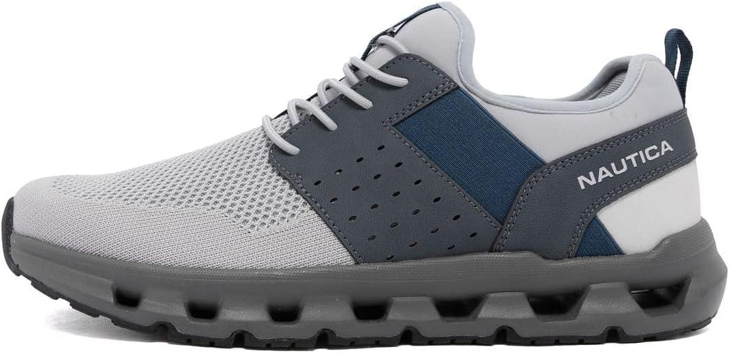 imageNautica Mens Running Sneakers Sport Fashion LaceUp Athletic Soft Shoes for Gym Tennis Men Cushioned Breathable Lightweight amp ComfortableGrey Slate Zer