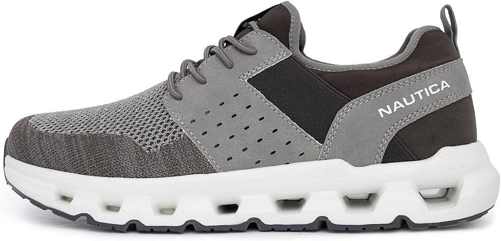 imageNautica Mens Running Sneakers Sport Fashion LaceUp Athletic Soft Shoes for Gym Tennis Men Cushioned Breathable Lightweight amp ComfortableGrey Stone Zer