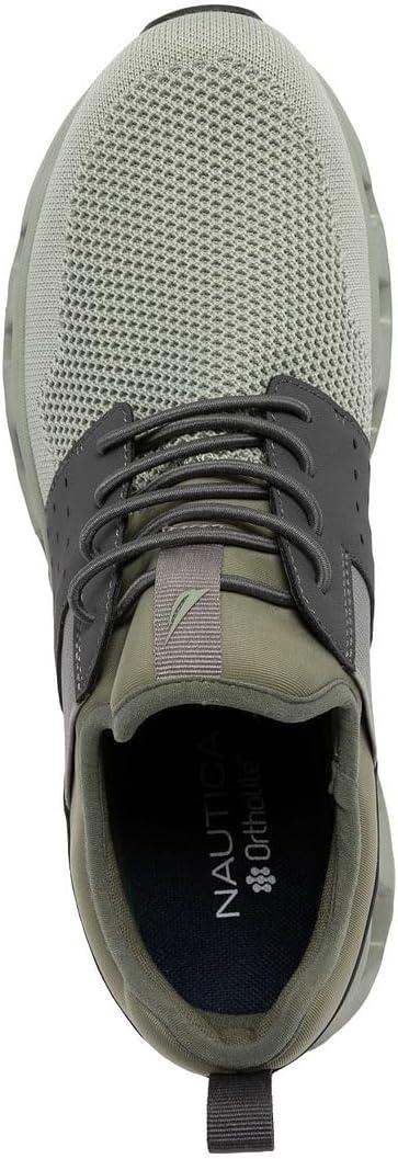 imageNautica Mens Running Sneakers Sport Fashion LaceUp Athletic Soft Shoes for Gym Tennis Men Cushioned Breathable Lightweight amp ComfortableMoss Grey Zer
