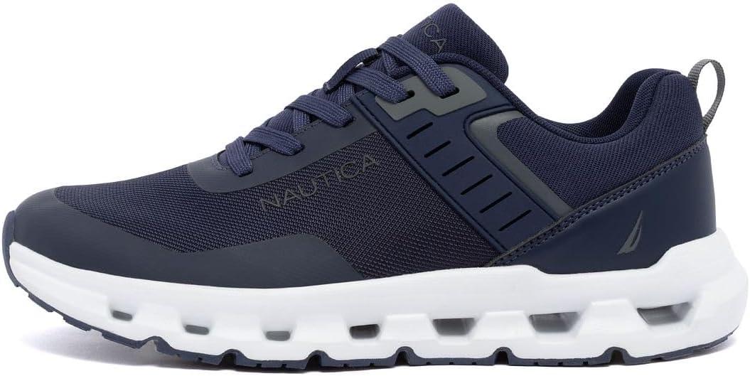 imageNautica Mens Running Sneakers Sport Fashion LaceUp Athletic Soft Shoes for Gym Tennis Men Cushioned Breathable Lightweight amp ComfortableNavy Charcoalbolang