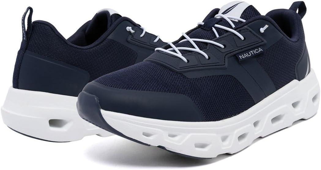 imageNautica Mens Running Sneakers Sport Fashion LaceUp Athletic Soft Shoes for Gym Tennis Men Cushioned Breathable Lightweight amp ComfortableNavy White Kamilo