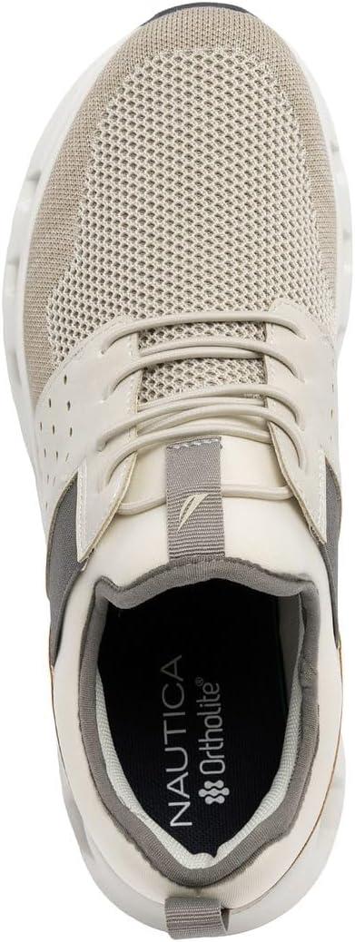 imageNautica Mens Running Sneakers Sport Fashion LaceUp Athletic Soft Shoes for Gym Tennis Men Cushioned Breathable Lightweight amp ComfortableOff White Zer