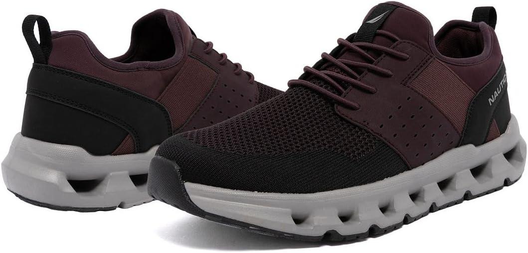 imageNautica Mens Running Sneakers Sport Fashion LaceUp Athletic Soft Shoes for Gym Tennis Men Cushioned Breathable Lightweight amp ComfortablePlum Black Zer